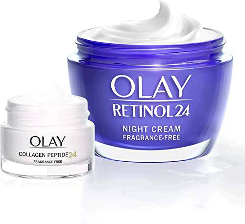 Olay Retinol 24 Crema Hidratante De Noche 50 ml Y Collagen Peptide 24 Crema De Día 15 ml