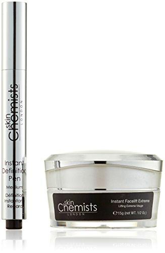 skinChemists Bundle - Lifting facial instantáneo extremo y lápiz antiojeras definición instantánea, tono medio