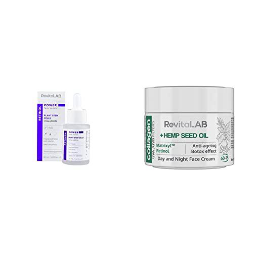 RevitaLAB, Sérum facial, 30 ml &amp; Day and Night Collagen Anti-Aging Moisturiser