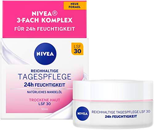 Crema de día nutritiva Nivea 24 h hidratación para piel seca SPF 30 5, 50 ml