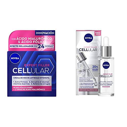 NIVEA Hyaluron Cellular Expert Filler Crema de Noche (1 x 50 ml) + NIVEA Hyaluron Cellular Expert Filler Sérum Rellenador (1 x 30 ml)