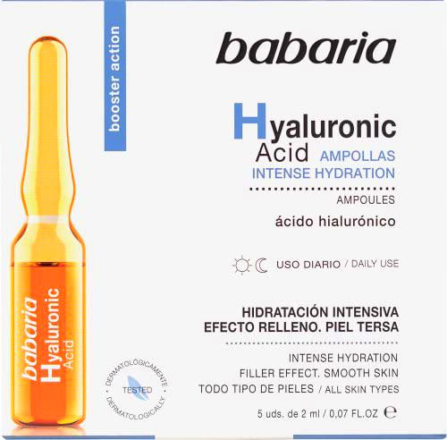 Babaria - Ampollas Faciales con Ácido Hialurónico, Hidratación Intensiva con Efecto Relleno, Vegano