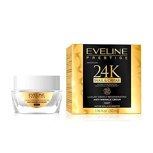 Eveline Cosmetics Prestige 24k Crema facial de noche antiarrugas con caracol y caviar 50 ml