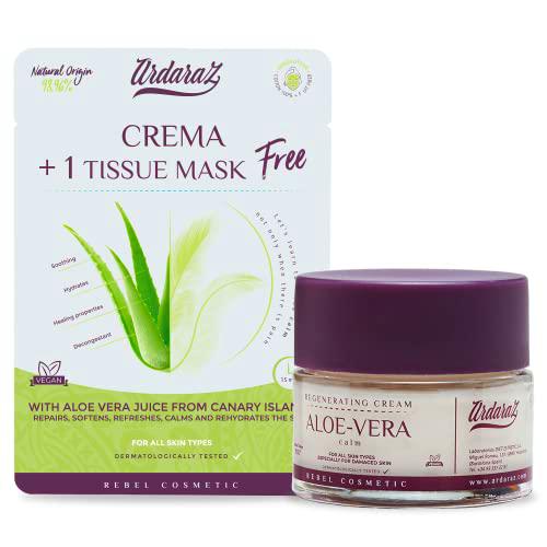 Ardaraz Crema Hidratante facial mujer con Aloe Vera y Aceite de Jojoba