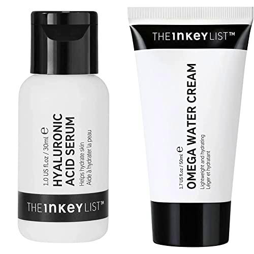 The INKEY List 2% Hyaluronic Ácido Hidratante Cara Suero 30 ml &amp; Omega Agua Crema Hidratante 50 ml