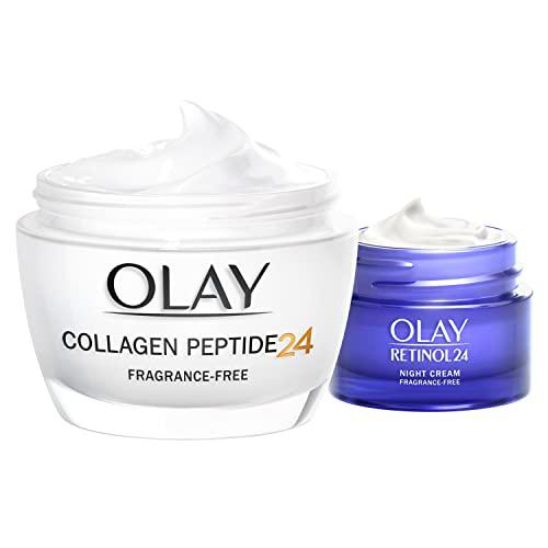 Olay Collagen Peptide 24 Crema De Día 50 ml Y Retinol 24 Crema Hidratante De Noche 15 ml