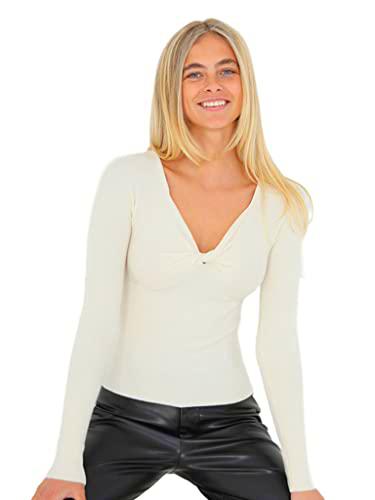 Brave Soul LK-36MUNROE Top, Blanco, M para Mujer