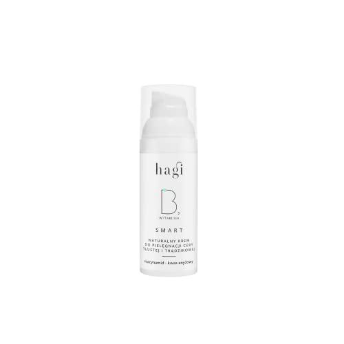 Hagi Smart B Crema para Pieles Grasas y Acné con Niacinamida | Control de sebo | Hidrata la Piel | Ácido de anís | 50ml