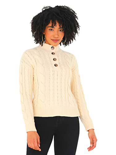 Brave Soul LK-286MOMPOX Jersey, Crema, L para Mujer