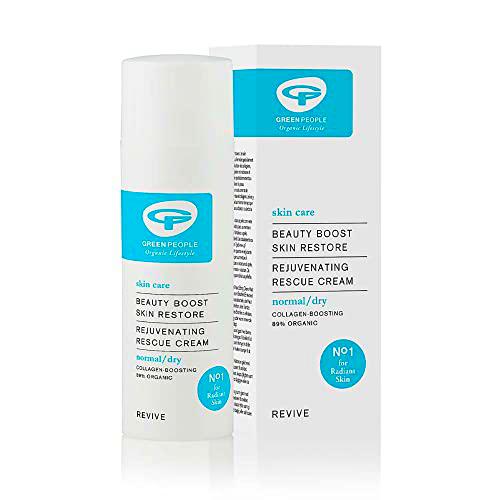 Green People Beauty Boost Skin Restore 50 ml | Hidratante nocturno natural y orgánico con algas Wakame para piel seca