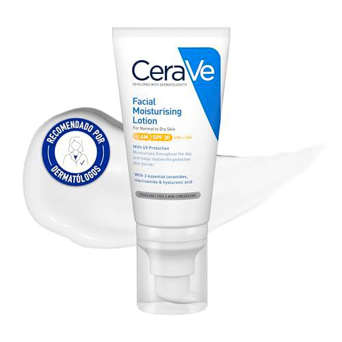 CeraVe, Loción Hidratante de Rostro SPF 30, Para Piel Normal a Seca