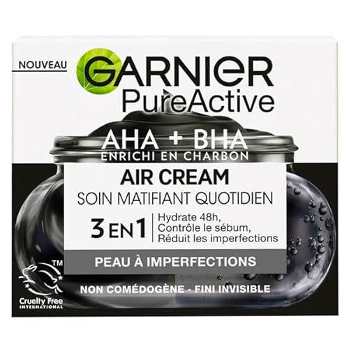 Garnier Pure Active Air Cream - Cuidado diario - Enriquecida con AHA + BHA &amp; Carbón