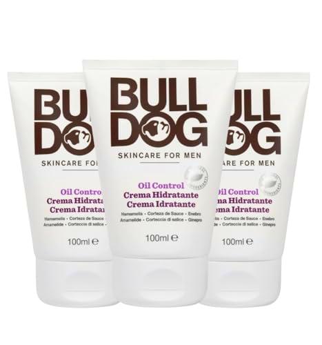 BULLDOG Pack de 3 Cremas Hidratantes Anti-Grasa para Hombres, 3 x 100 ml