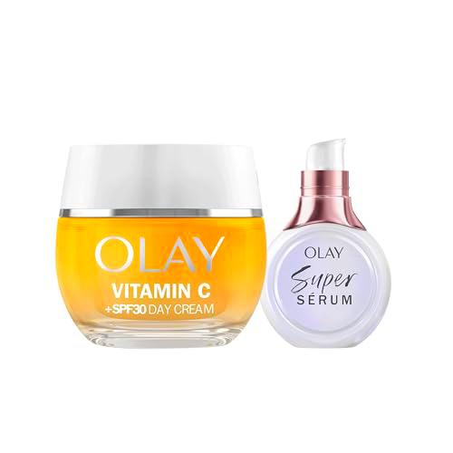 Olay Vitamin C + SPF30 Crema Hidratante De Día 50ML Y Super Sérum 5 Beneficios En 1, 14ML