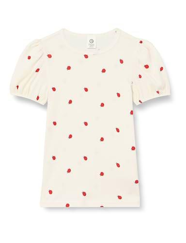 by Green Cotton Ladybird Puff S/S T Camiseta, Bálsamo Cream/Apple Red/Night Blue