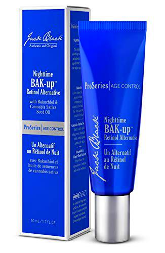 Jack Black Nighttime Bak-Up con Bakuchiol Alternativa Natural al Retinol &amp; Aceite de semilla de Cannabis Crema de noche antiarrugas y antiedad 50ml